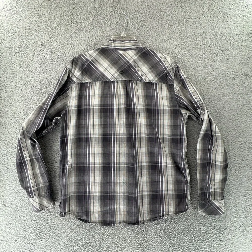 prAna Mens Large L/S‎ Button Down Tartan Madras Plaid Shirt Snap Hiking Outdoor